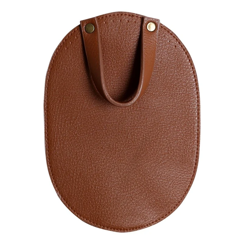 Taschenklappe für Metallverschluss - Braun/Bronze