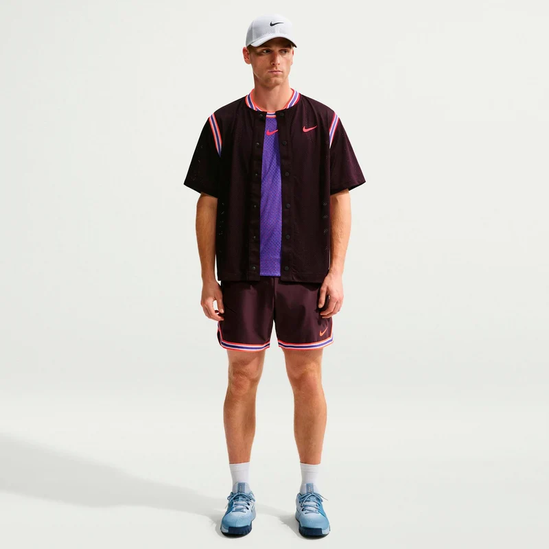 Carlos Alcaraz Court Slam Polo Herren - dunkelrot, rot