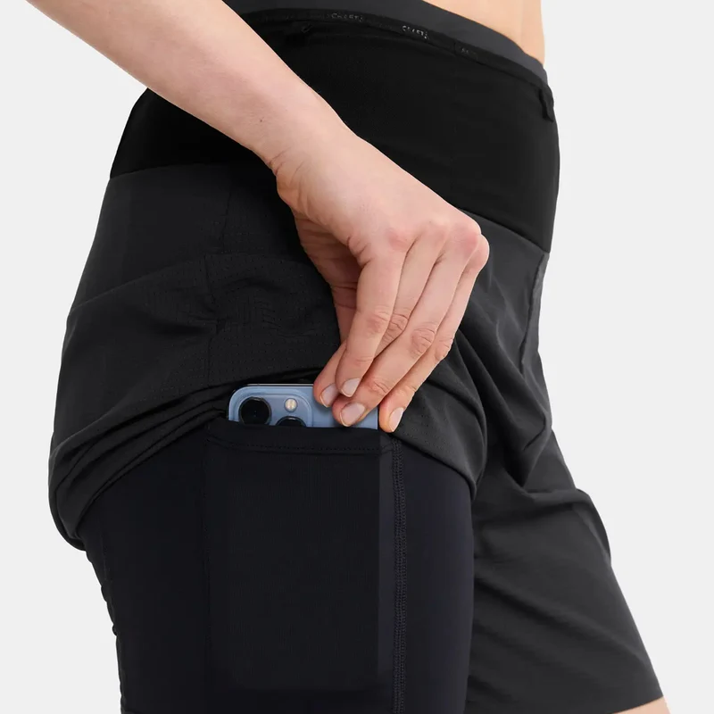 Pro Trail Laufshorts Damen-Schwarz