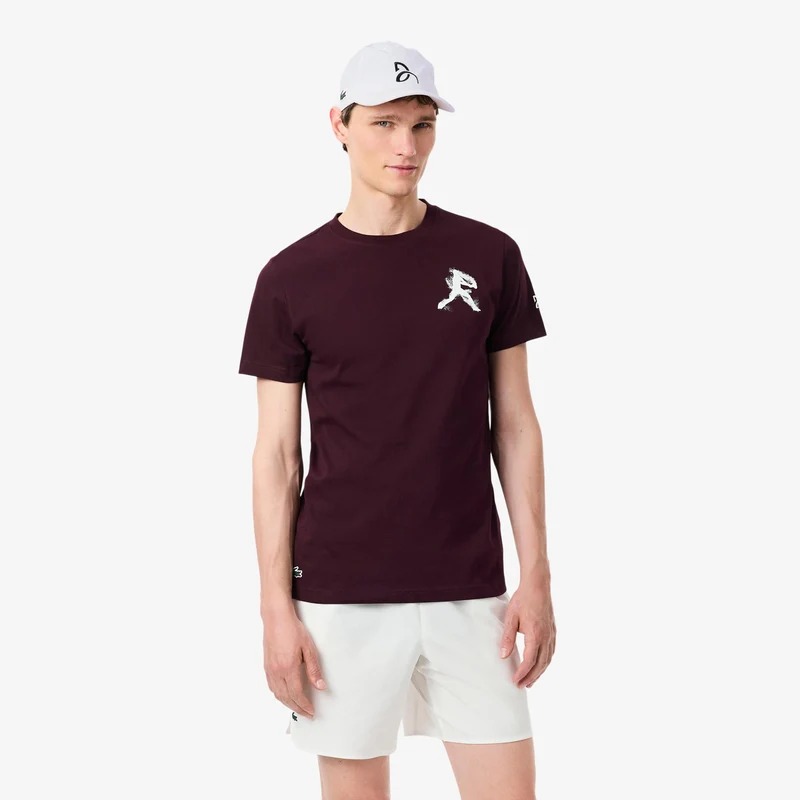 T-Shirt & Cap Herren - weinrot, weiß