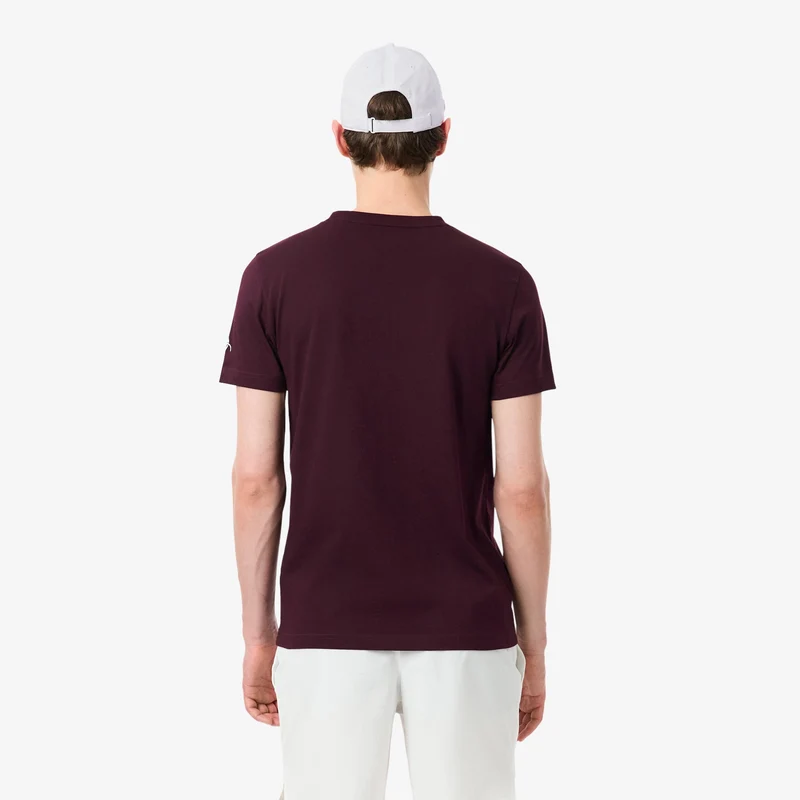 T-Shirt & Cap Herren - weinrot, weiß