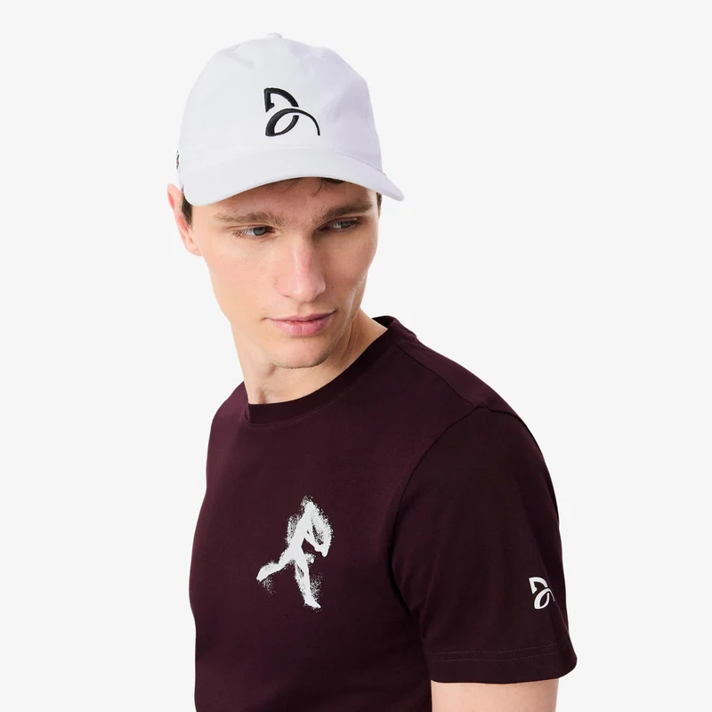 T-Shirt & Cap Herren - weinrot, weiß