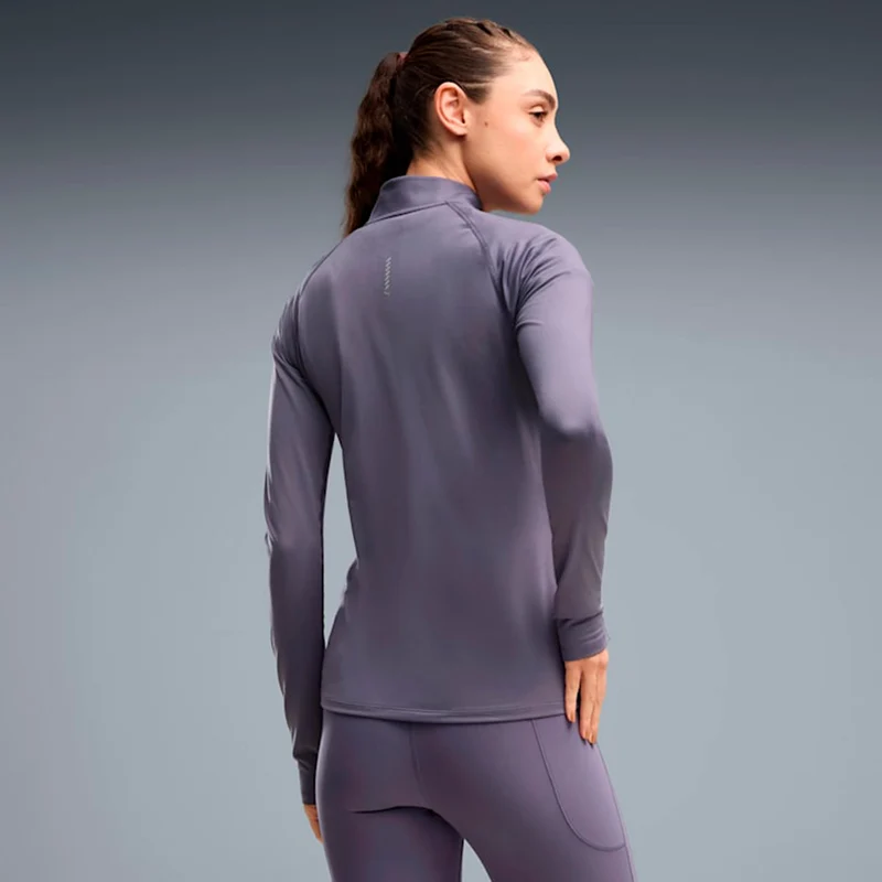 Velocity Cloudspun 1/4 Zip Laufshirt Damen - grau