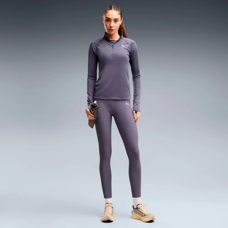 Velocity Cloudspun 1/4 Zip Laufshirt Damen - grau