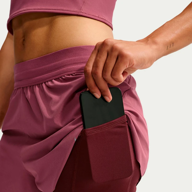 Swift 2in1 Laufshorts Damen - mauve, silber