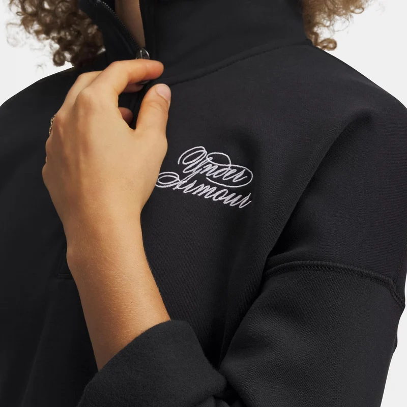 Rival Fleece Script Halfzip Sweatshirt Damen - schwarz, weiß