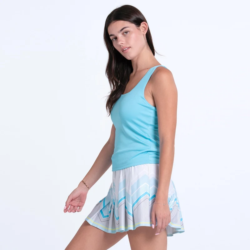 Squared Up Tank-Top Damen - blau, weiß