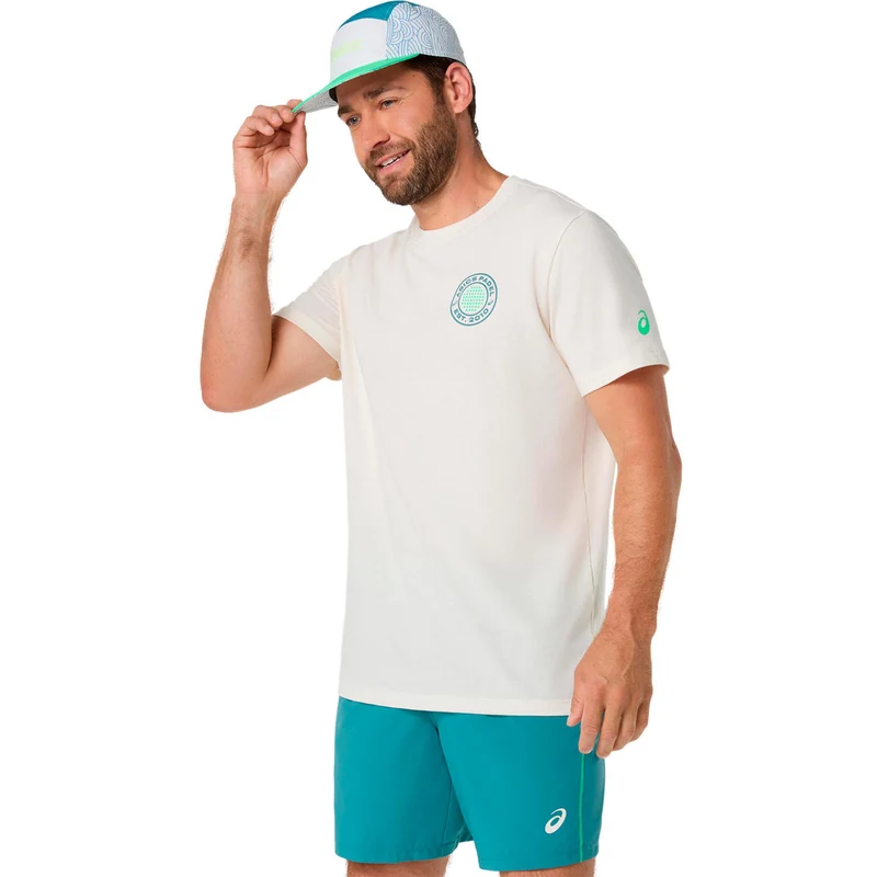 Court Graphic T-Shirt Herren - creme, grün