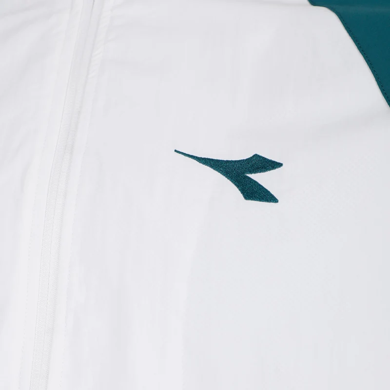 Match Trainingsjacke Herren-weiß, petrol