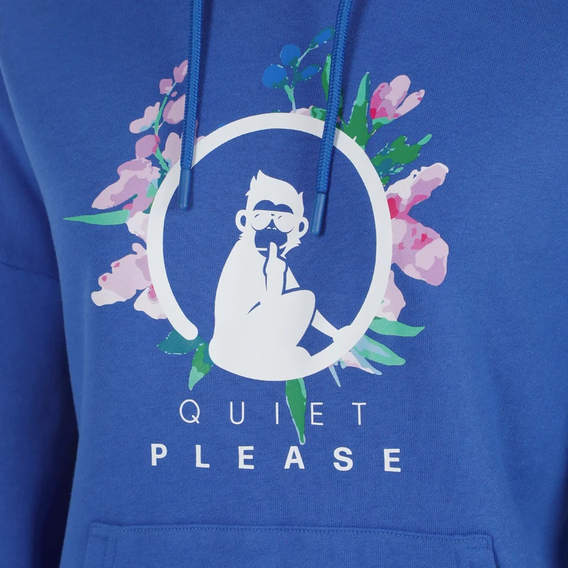 Crush Flower Logo Hoody Damen-blau, weiß