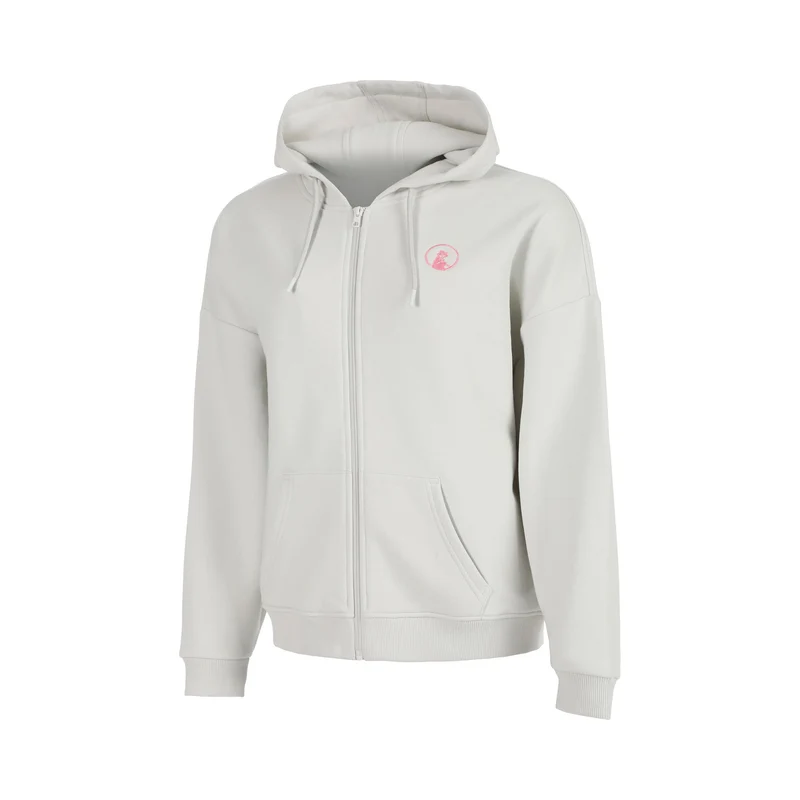 Crush Palm Court Sweatjacke Mädchen-hellgrau, neonpink