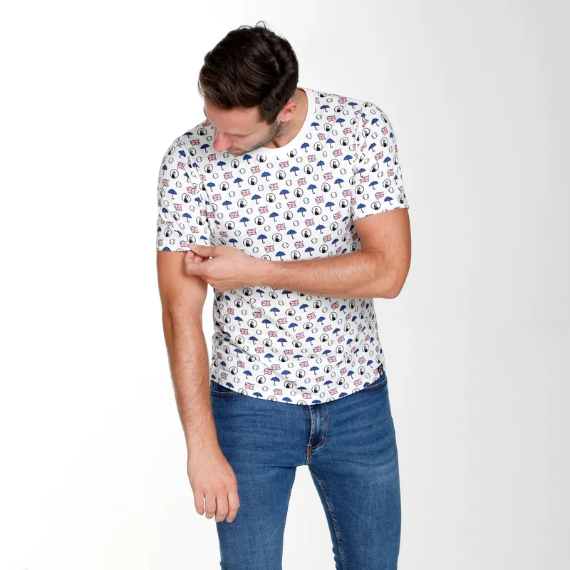 London Statement T-Shirt Herren-Weiß,Mehrfarbig