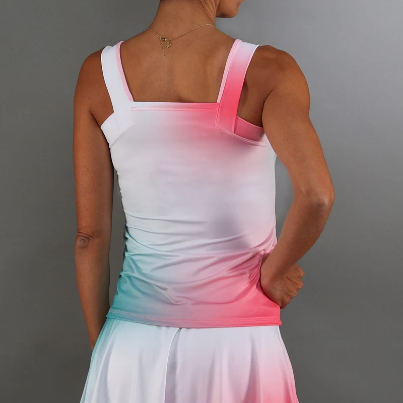 Breeze Tank-Top Damen-Neonpink,Weiß