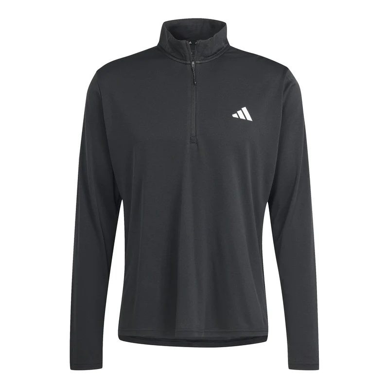 Essentials 1/4 Zip Longsleeve Herren-Schwarz