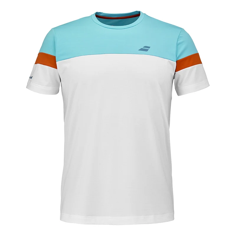 Crew Neck T-Shirt Herren - weiß, orange