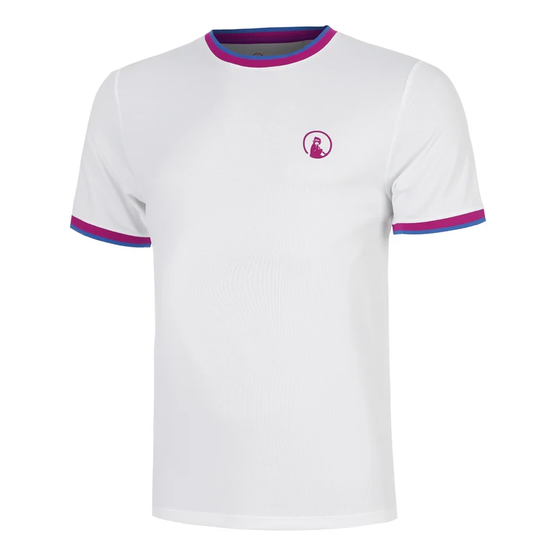 Break Ringer T-Shirt Herren-weiß, berry