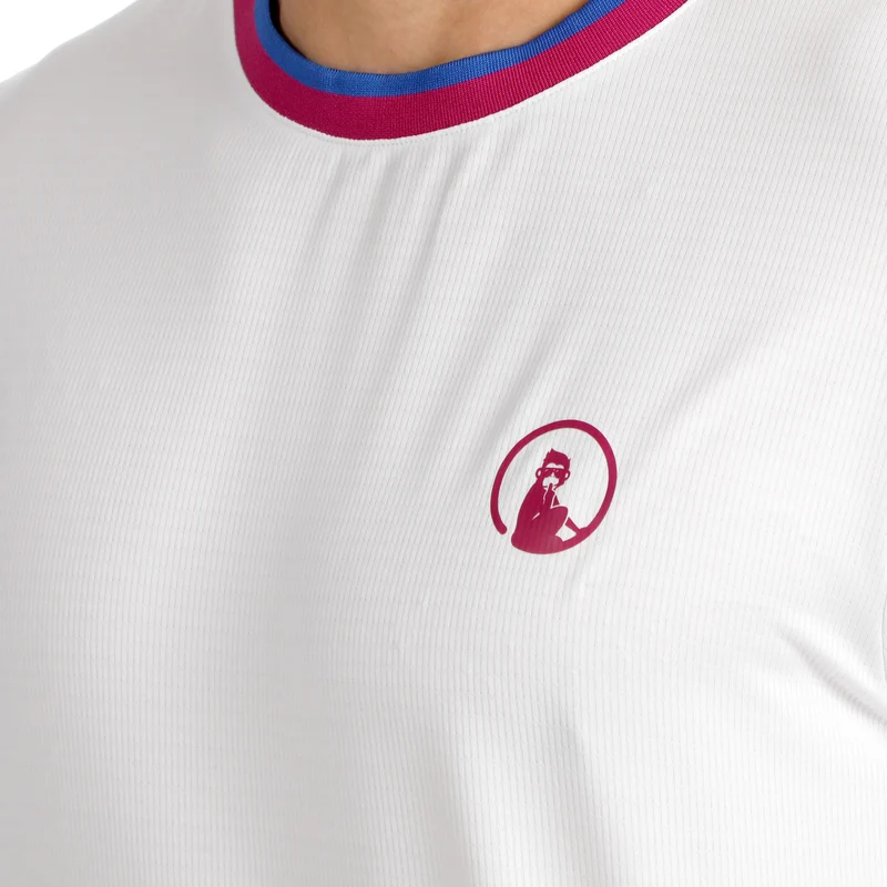 Break Ringer T-Shirt Herren-weiß, berry