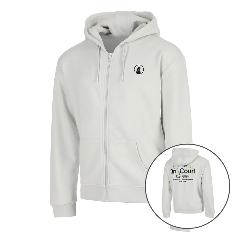 Crush On Court Essentials Sweatjacke Herren-hellgrau, schwarz