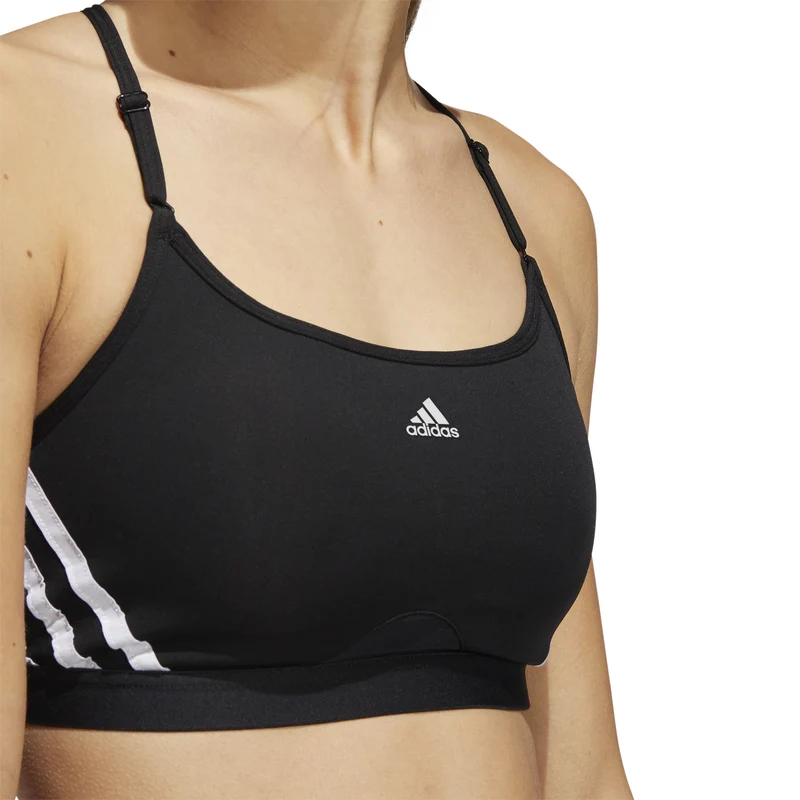 Aeroreact Low-Support 3Stripes Sport-BH Damen - schwarz