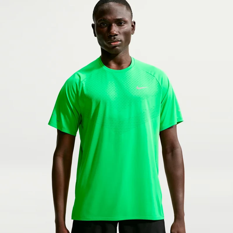 Stride Laufshirt Herren - grün, silber