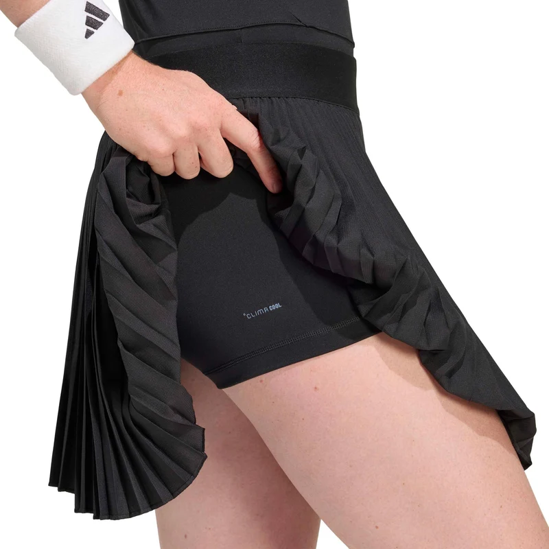Club Pleated Long Rock Damen-schwarz