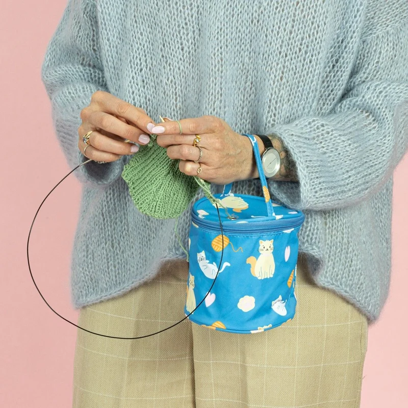 Garnhaltertasche mit Aufdruck
