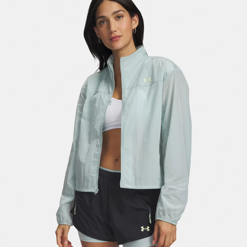 Explor Trail Run Wind Laufjacke Damen-blau, hellgrün