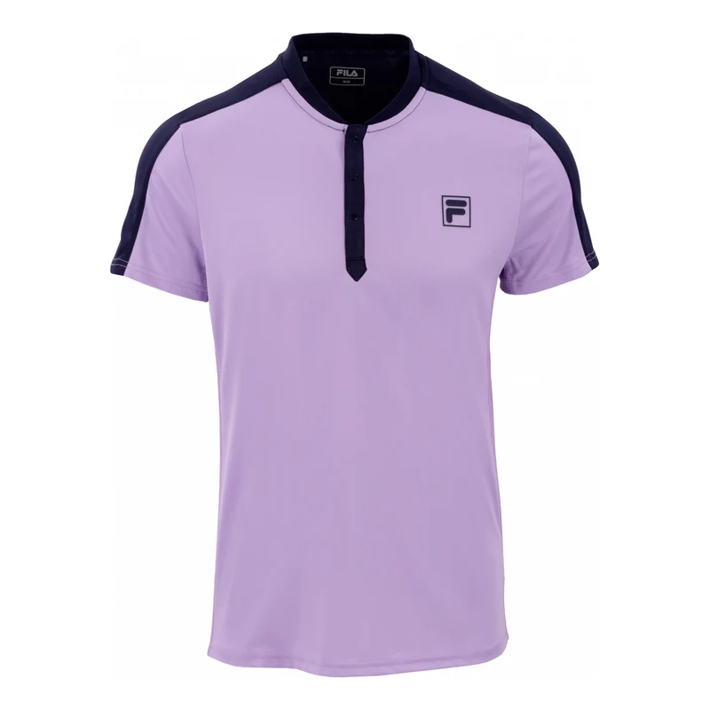 Henley Taavi T-Shirt Herren - flieder, dunkelblau