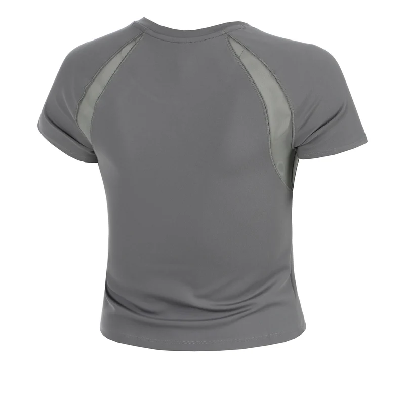 Motion Mesh T-Shirt Damen-grün, grau