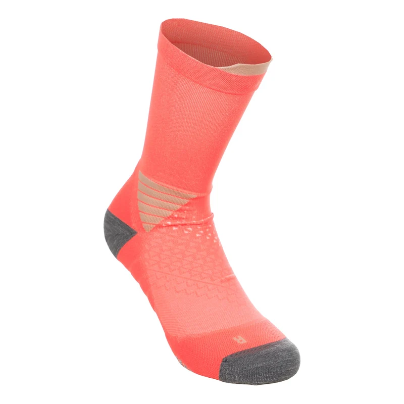 Elite Fujitrail Crew Laufsocken - koralle, grau