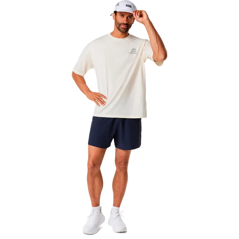 Runner Message Graphic Relaxed Laufshirt Herren - creme