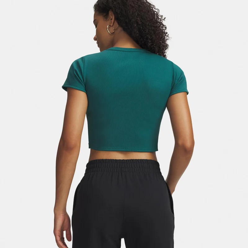 Rival Rib Baby T-Shirt Damen-grün, weiß