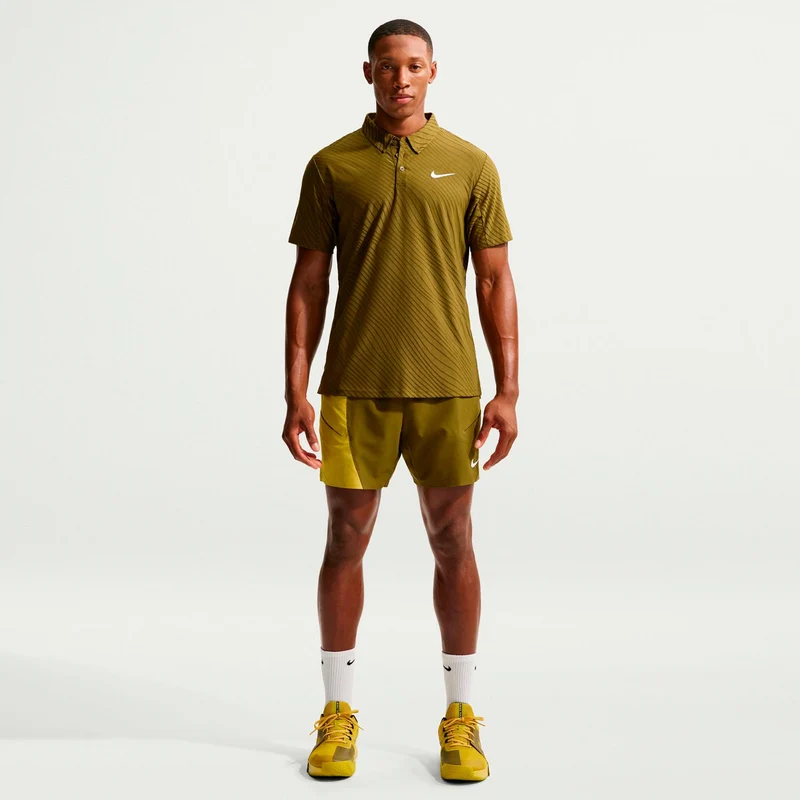 Jannik Sinner Court Dri-Fit Advantage Slam Polo Herren-oliv, weiß