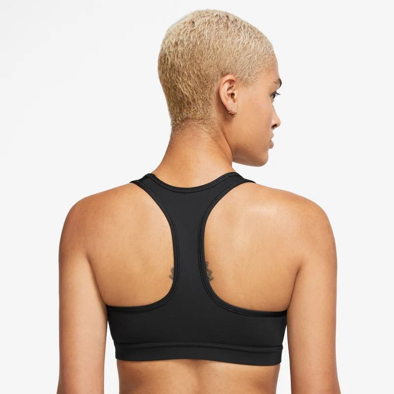 Swoosh Medium Sport-BH Damen-Schwarz