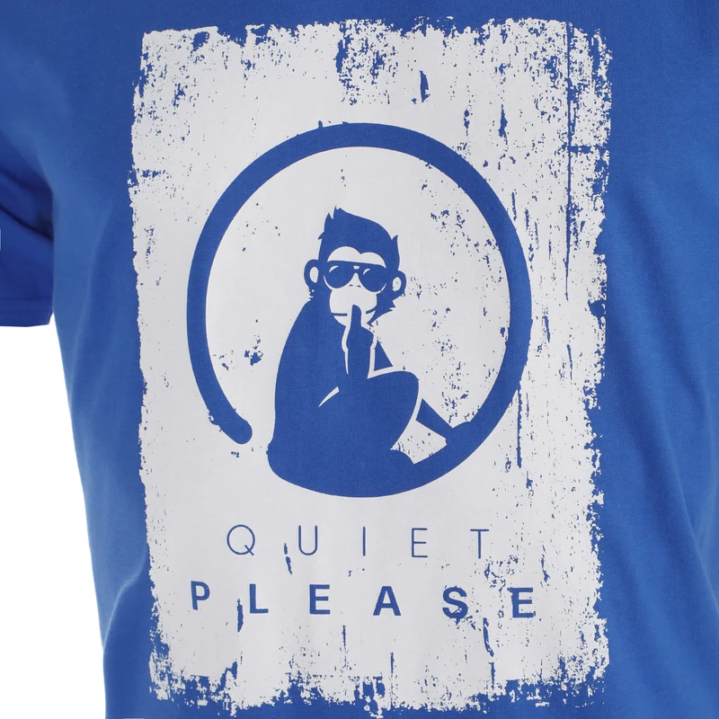Crush Scraped T-Shirt Herren-blau, weiß