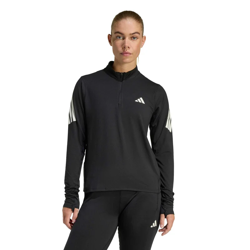 adi365 Zip Laufshirt Damen-schwarz