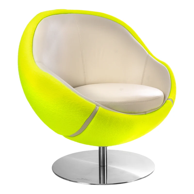 Lounge Tennisball Sessel "Smash" Ball - gelb, creme