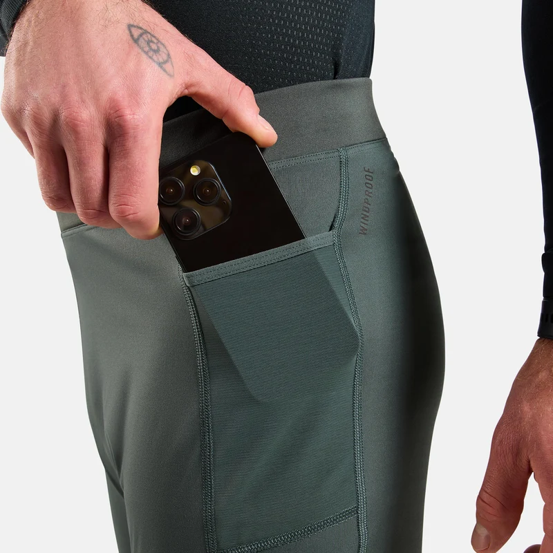 Zeroweight Warm Reflective Lauftight Herren-Oliv