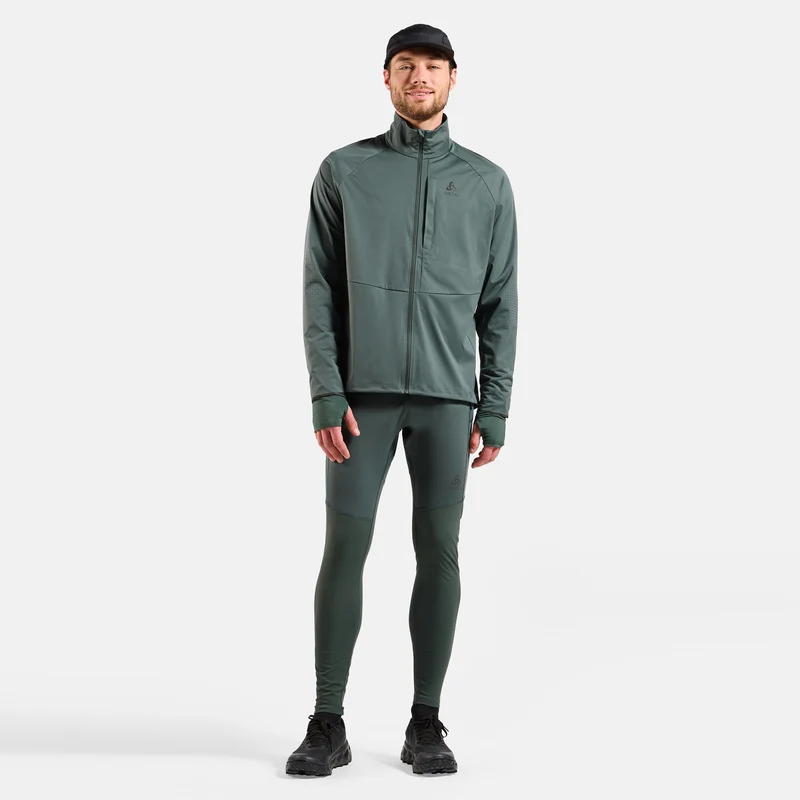 Zeroweight Warm Reflective Lauftight Herren-Oliv