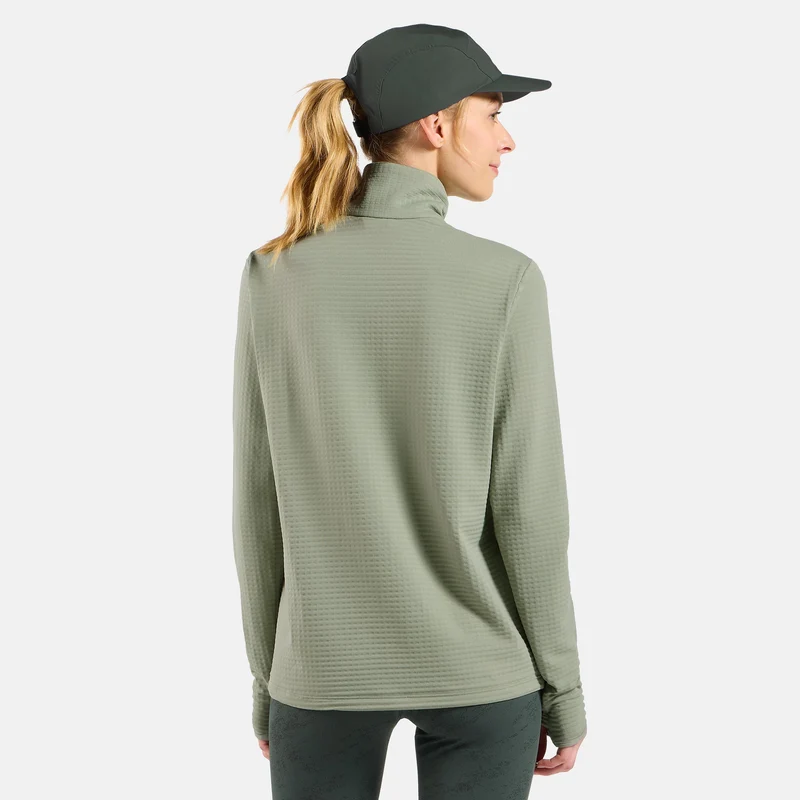 Essential Thermal Midlayer 1/2 Zip Laufshirt Damen - oliv