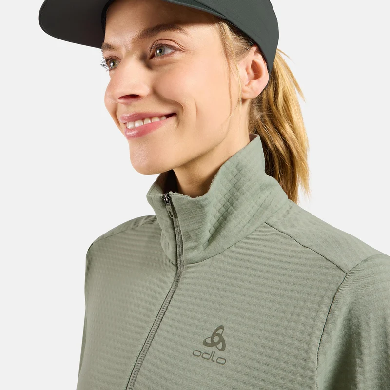 Essential Thermal Midlayer 1/2 Zip Laufshirt Damen - oliv