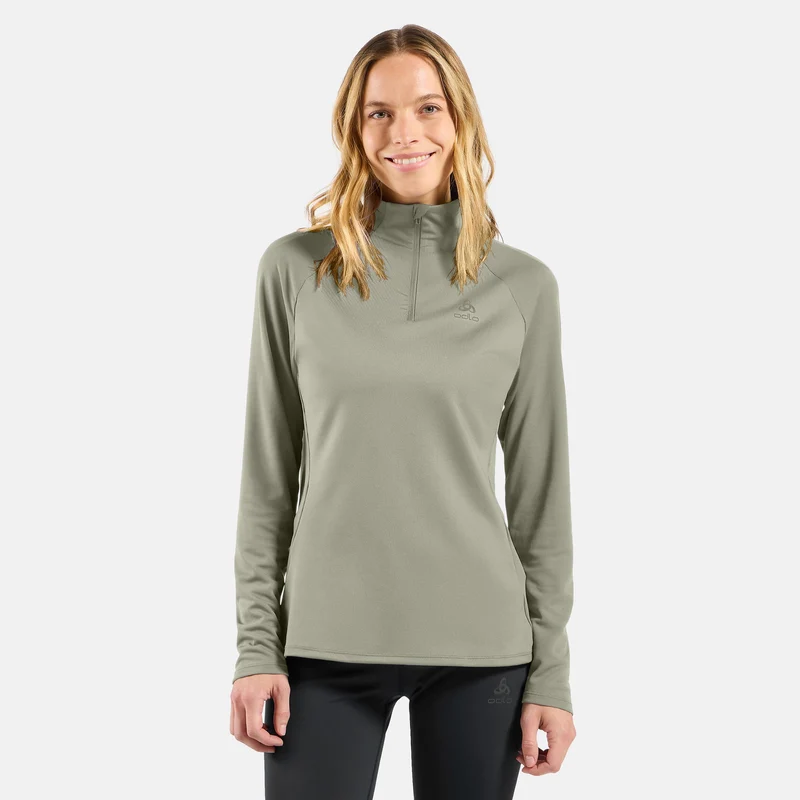 Essential Ceramiwarm 1/2 Zip Laufshirt Damen-Oliv