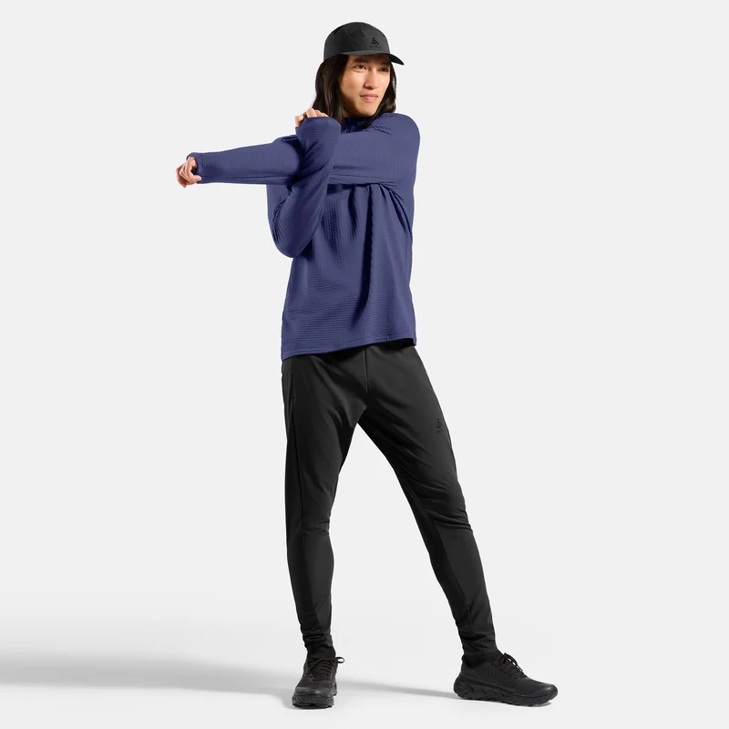 Essential Thermal Midlayer 1/2 Zip Laufshirt Herren - blau