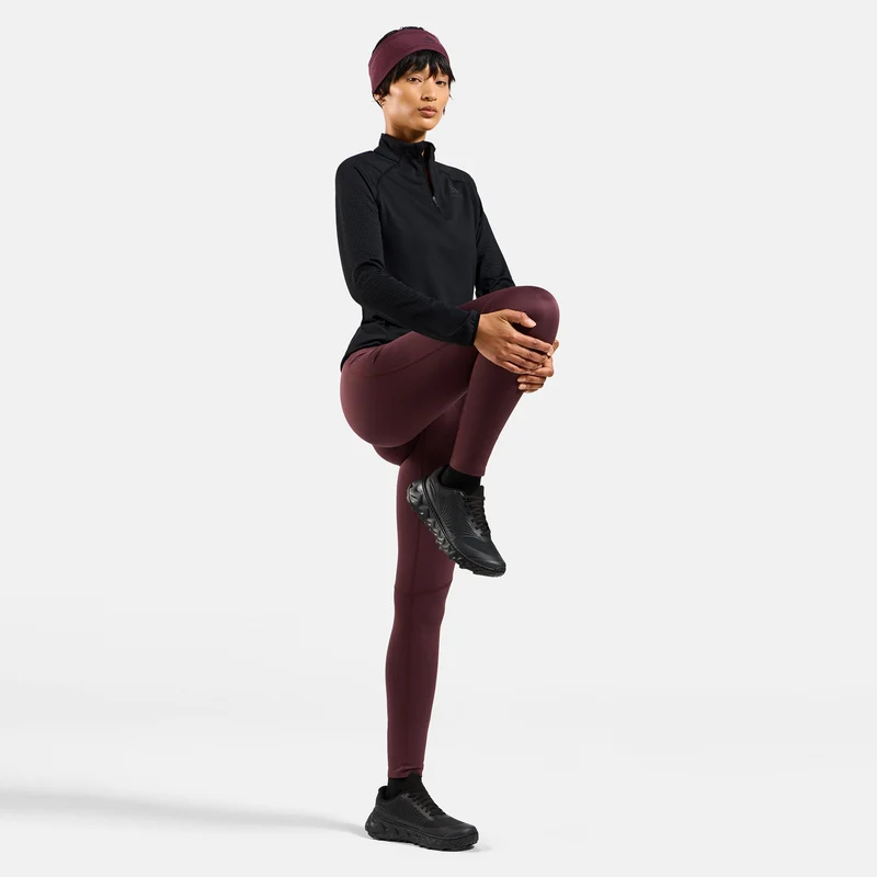 Zeroweight Warm Mid Layer 1/2 Zip Laufshirt Damen - schwarz