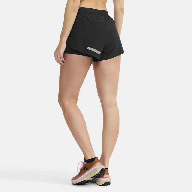 Pro Hypervent Split 2 Laufshorts Damen-Schwarz