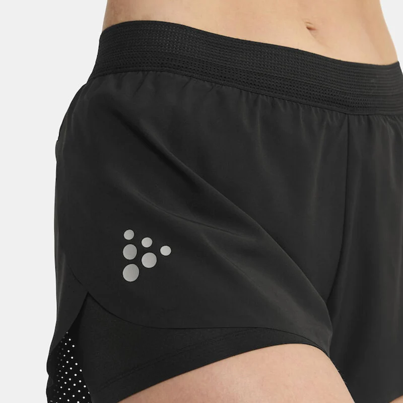 Pro Hypervent Split 2 Laufshorts Damen-Schwarz