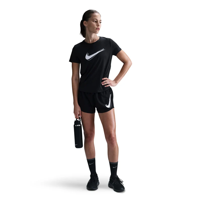 Swoosh Laufshirt Damen-Schwarz