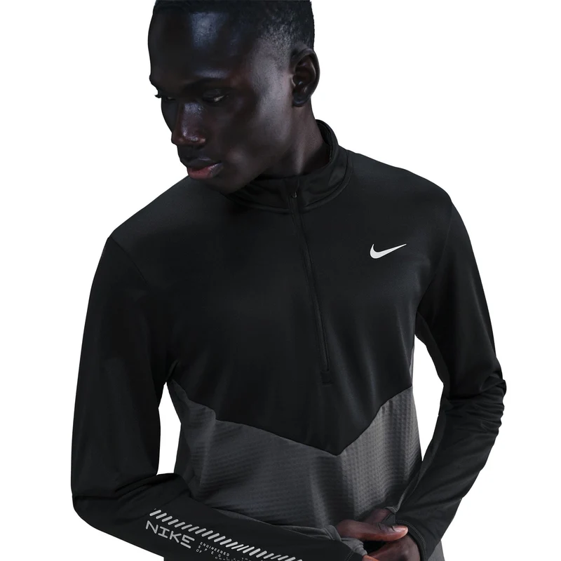 Pacer Winterized Half-Zip Laufshirt Herren - anthrazit, schwarz