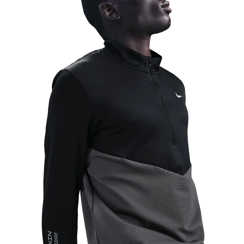 Pacer Winterized Half-Zip Laufshirt Herren - anthrazit, schwarz