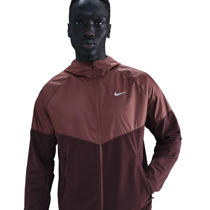Miler Laufjacke Herren - dunkelrot, bronze